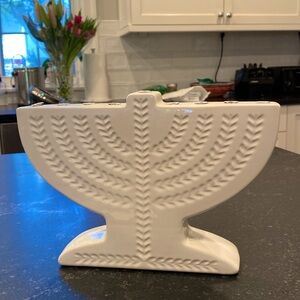 RAE DUNN White Ceramic Menorah/Hanukkiah